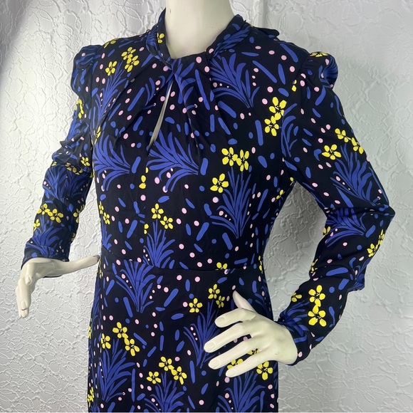 Self-Portrait wildflower jersey print open back dress - Picture 3 of 8